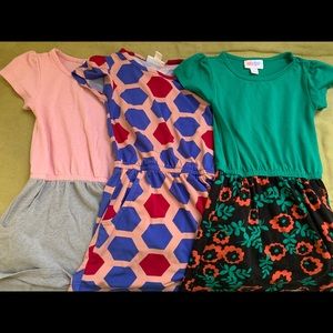 Lot of 3 girls Lularoe Mae dresses.  Size 2 GUC!